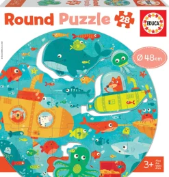 Rundes Puzzle M. 28 Teilen - Im Meer