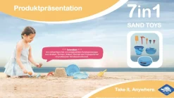 Sandspielzeug - Eimerset Mit 7 Teilen - Blau