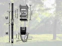 Schaukelbefestigung Baumratsche, 200 Cm