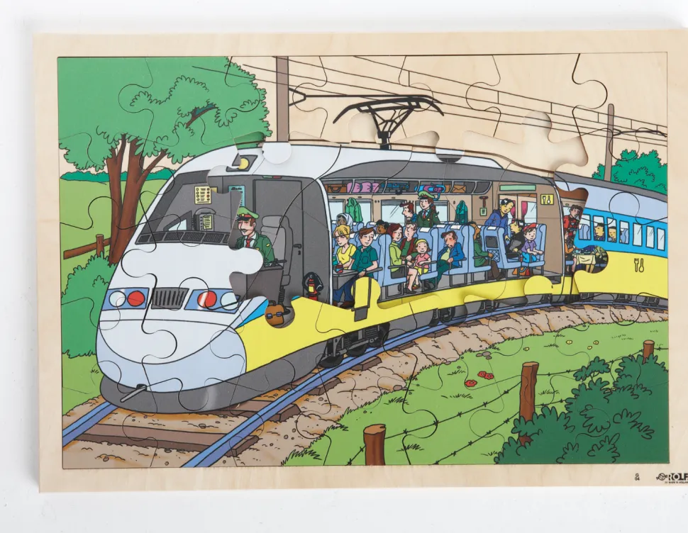 Schichten-Puzzle - Im Zug