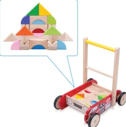 Schiebewagen Mit Bauklotzen Und Bremsfunktion