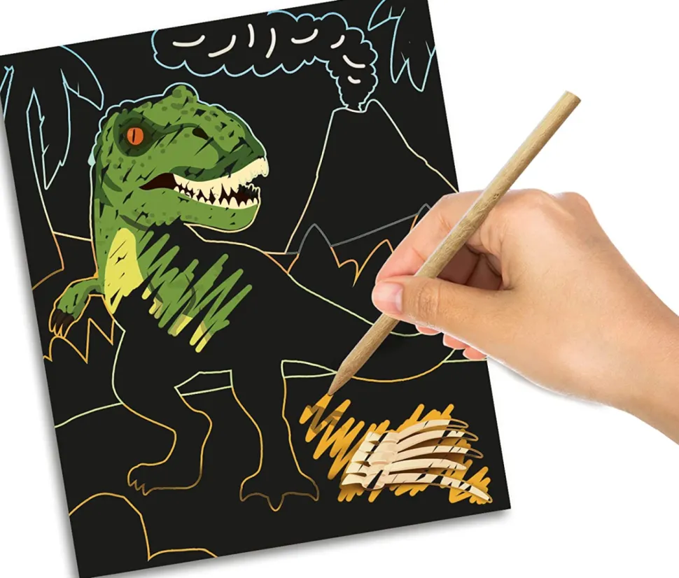 Scratch Art Kratzkunst - Glow In The Dark Dinosaur