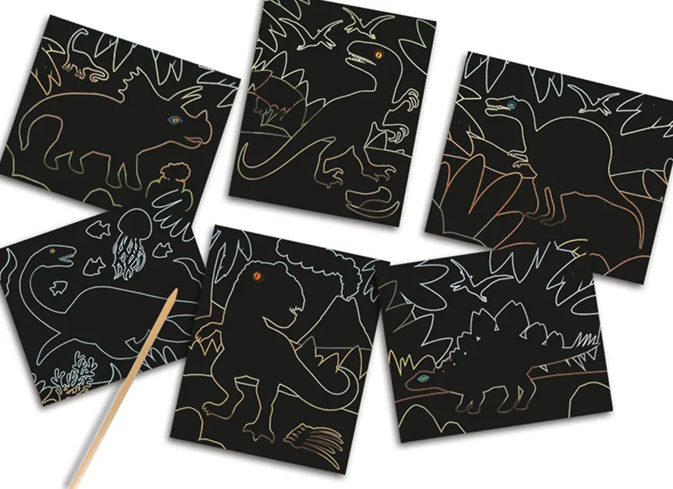 Scratch Art Kratzkunst - Glow In The Dark Dinosaur