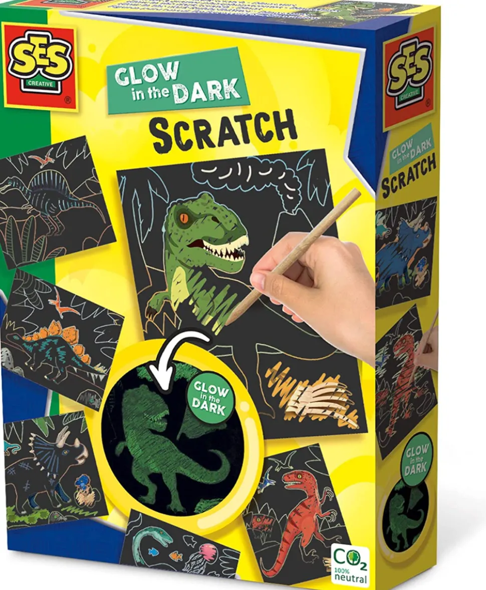 Scratch Art Kratzkunst - Glow In The Dark Dinosaur