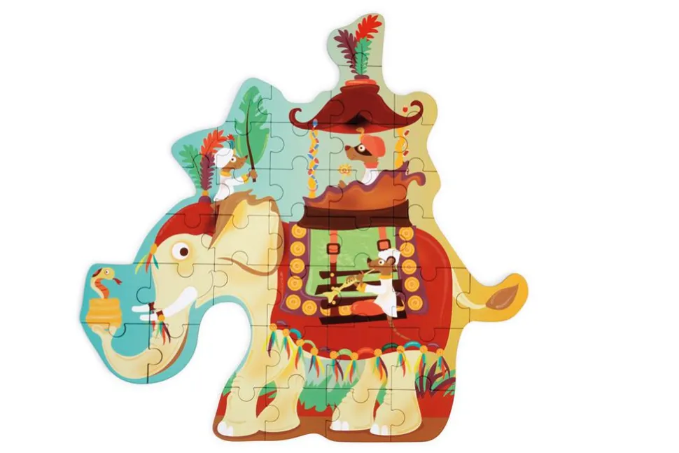 Silhouettenpuzzle Elefant - 37 Teile