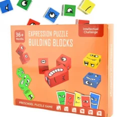 Spiel & Wurfelpuzzle - Gesichtsausdrucke