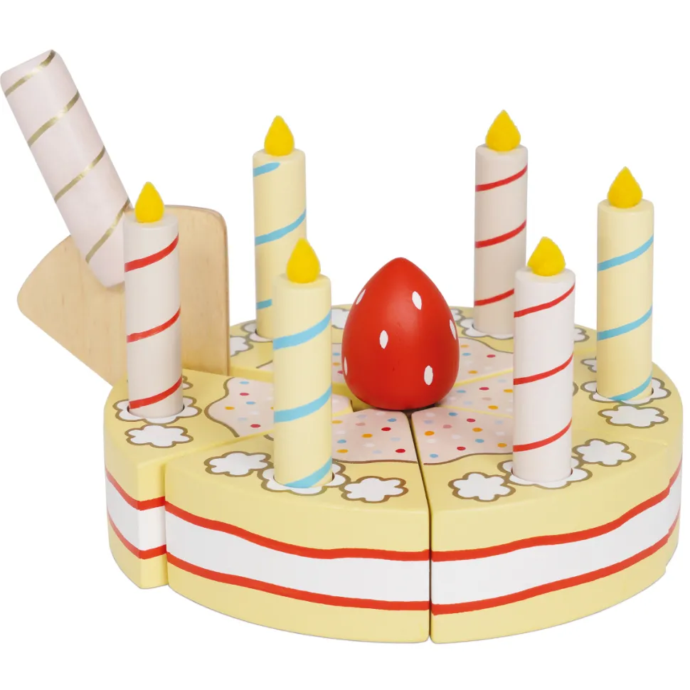Spielessen - Geburtstagstorte M. Kerzen, Aus Holz