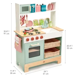 Spielkuche Aus Holz M. Mikrowelle, Inkl. Zubehör
