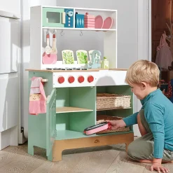 Spielkuche Aus Holz M. Mikrowelle, Inkl. Zubehör