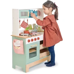 Spielkuche Aus Holz M. Mikrowelle, Inkl. Zubehör