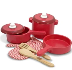 Spielkuche Zubehör - Topfset Aus Holz Mit Zubehör