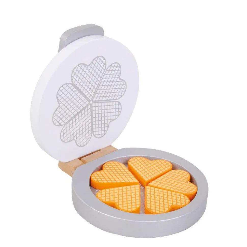 Spielkuche Zubehör - Waffeleisen Aus Holz, Weis