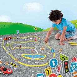 Stadtverkehr - Auto, Strasenschilder Und -Kreide