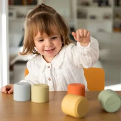 Stapelbecher Aus Silikon - Naturfarben, 6 Stk.