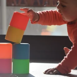 Stapelbecher Aus Silikon - Neonfarben, 6 Stk.