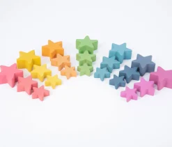 Sterne Aus Holz, Regenbogen, 21 Stk