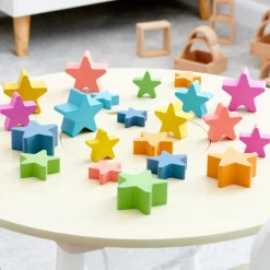 Sterne Aus Holz, Regenbogen, 21 Stk