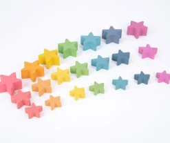 Sterne Aus Holz, Regenbogen, 21 Stk