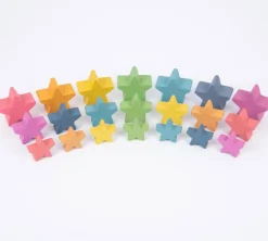 Sterne Aus Holz, Regenbogen, 21 Stk