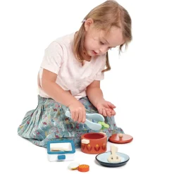 Topfset Aus Holz - Topf, Pfanne, Brater