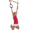 Trapez Aus Holz Mit Plastikringen - Rot