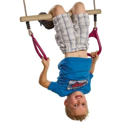 Trapez Aus Holz Mit Plastikringen - Rot