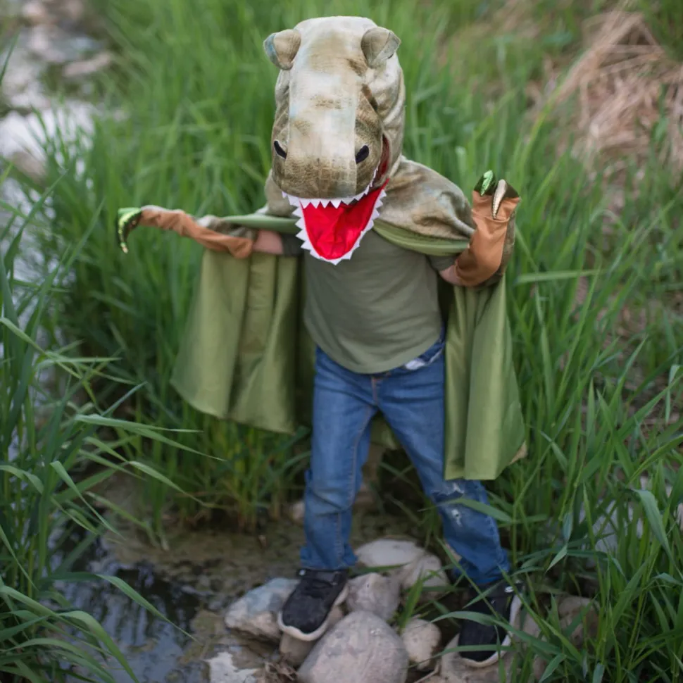 T-Rex - Umhang Mit Klauen, Grun - Gr. 4-6 J.