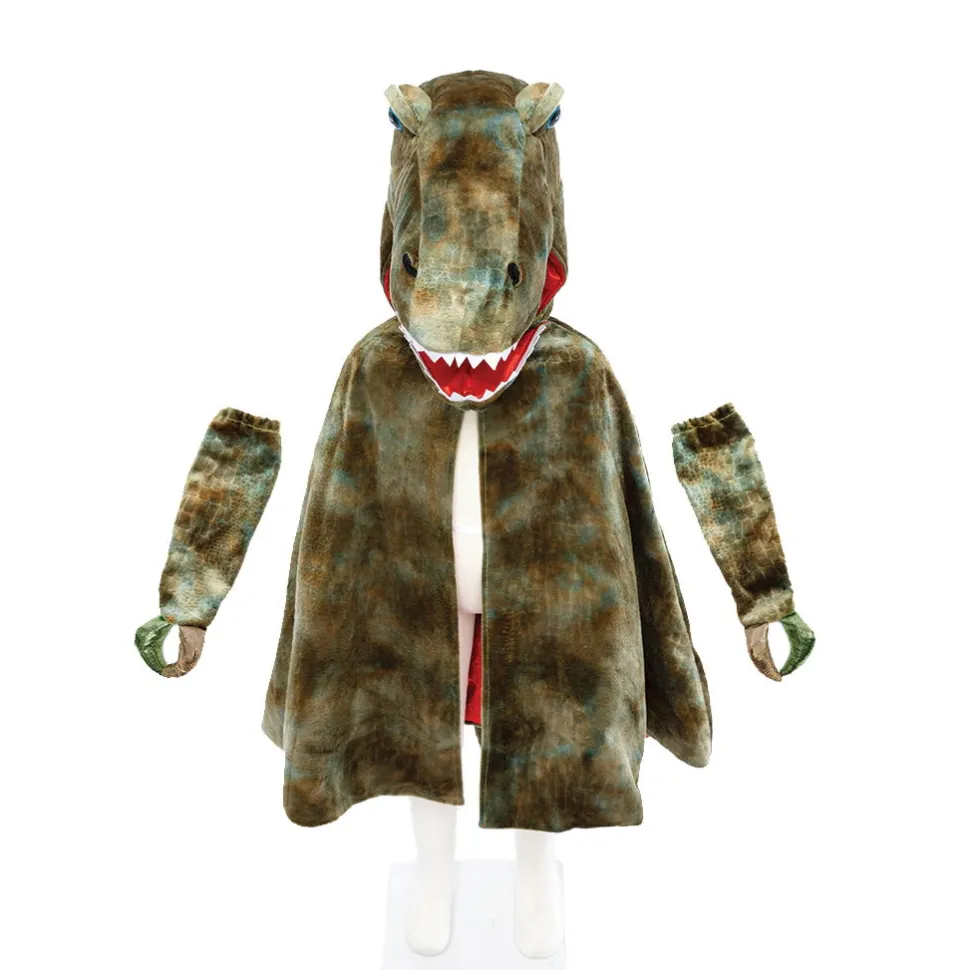 T-Rex - Umhang Mit Klauen, Grun - Gr. 4-6 J.