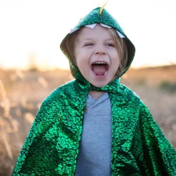 Umhang Drache - Grun/Gelb, Gr. 2-3 Jahre