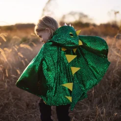 Umhang Drache - Grun/Gelb, Gr. 2-3 Jahre