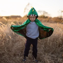 Umhang Drache - Grun/Gelb, Gr. 2-3 Jahre