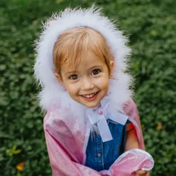 Umhang Glitzer Mit Pelz, Gr. 4-7 Jahre - Rosa