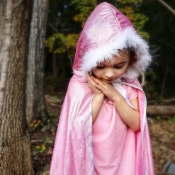 Umhang Glitzer Mit Pelz, Gr. 4-7 Jahre - Rosa