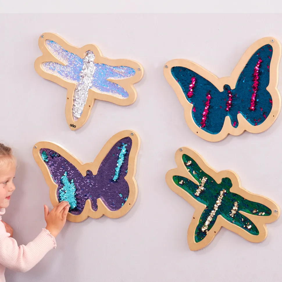 Wanddeko Mit Pailletten - Insekten, 4 Stk.