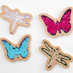 Wanddeko Mit Pailletten - Insekten, 4 Stk.