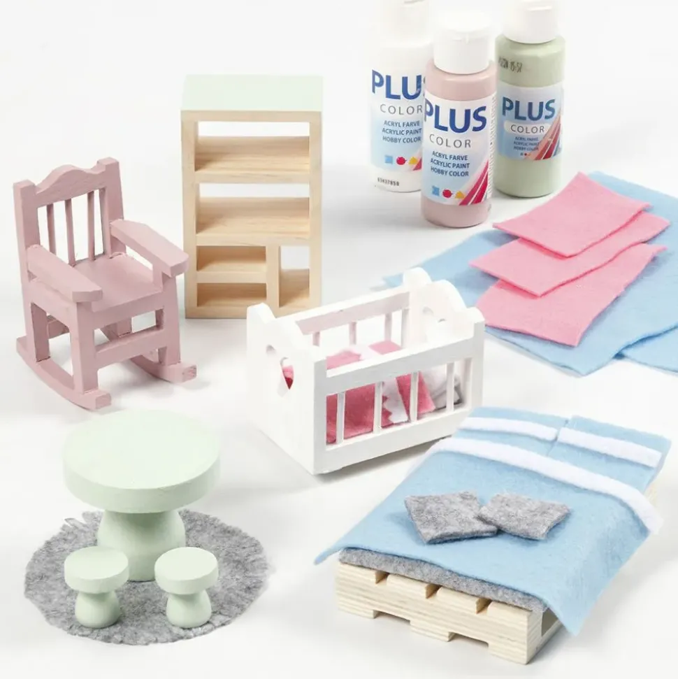 WichtelZubehör - Holztischchen & 2 Schemel